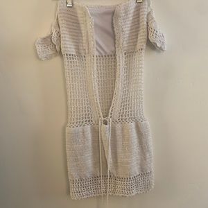 White Off The Shoulder Andi Bargus Woven Dress